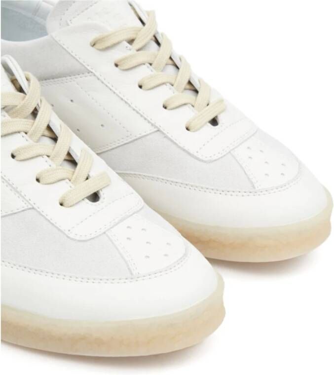 MM6 Maison Margiela Witte Vetersneakers met Merkhiel White Dames