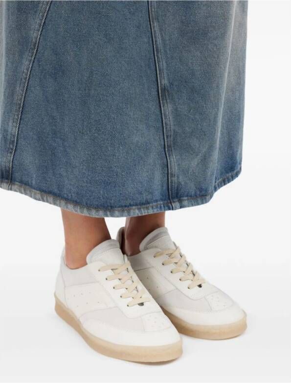 MM6 Maison Margiela Witte Vetersneakers met Merkhiel White Dames