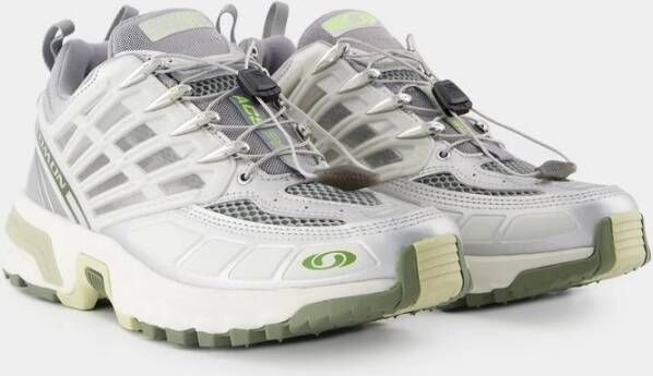 MM6 Maison Margiela Zilveren Synthetische Sneakers Ronde Teen Gray Heren