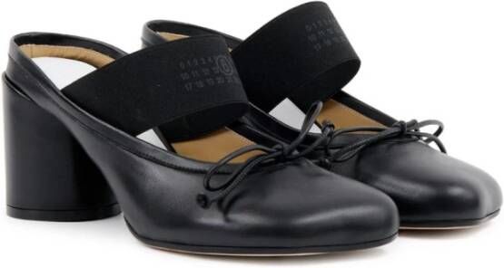 MM6 Maison Margiela Zwarte elastische band sandalen middelhoge hak