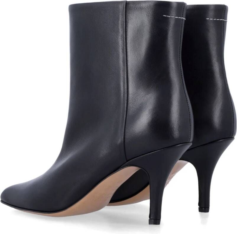 MM6 Maison Margiela Zwarte gesloten teen stiletto enkellaarzen