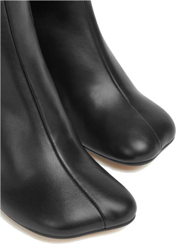 MM6 Maison Margiela Zwarte leren Anatomic enkellaarsjes met gebogen hak