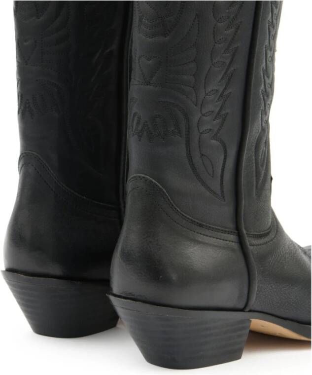 MM6 Maison Margiela Zwarte leren laarzen met puntige neus