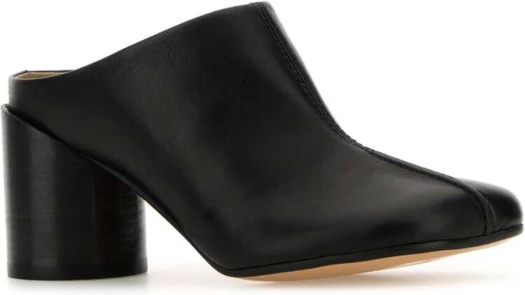 MM6 Maison Margiela Zwarte leren Tabi muiltjes hakken Black Dames