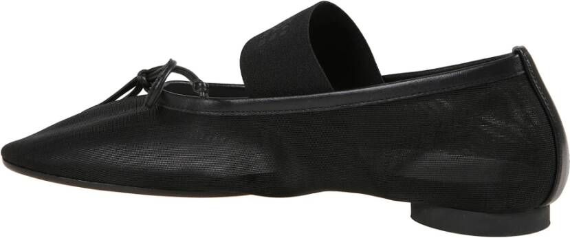 MM6 Maison Margiela Zwarte Mesh Ballerina's met Elastische Band