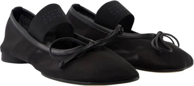 MM6 Maison Margiela Zwarte Nylon Ballerina Slip-On Schoenen
