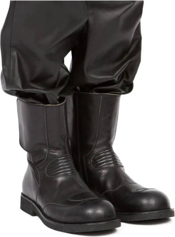 MM6 Maison Margiela Zwarte ronde neus enkellaarsjes