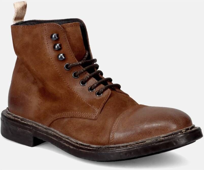 Moma Bruine leren veterschoenen Brown Heren