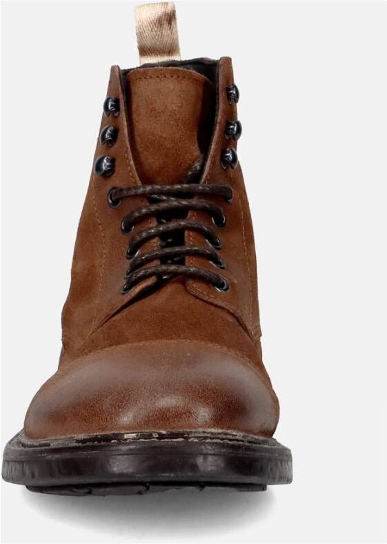 Moma Bruine leren veterschoenen Brown Heren