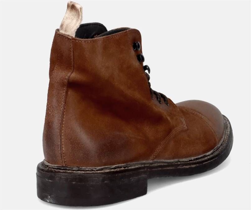 Moma Bruine leren veterschoenen Brown Heren