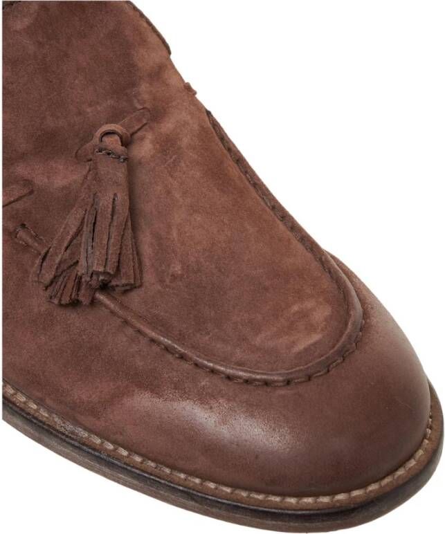 Moma Bruine Suède Loafers met Franje Details