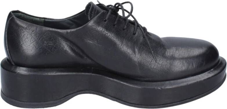 Moma Elegante leren veterschoenen Black Dames
