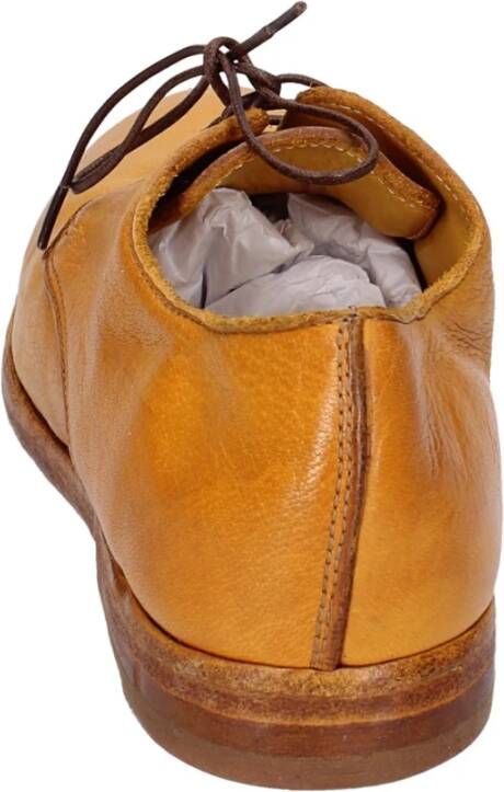 Moma Elegante Vintage Lederen Geslepen Schoenen Yellow Dames