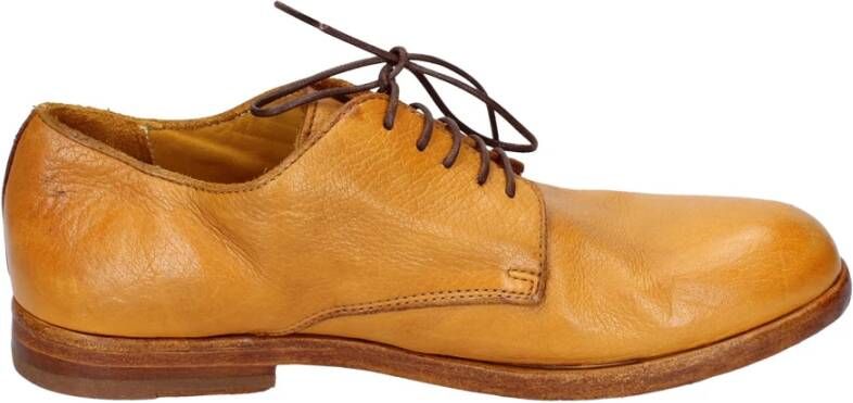 Moma Elegante Vintage Lederen Geslepen Schoenen Yellow Dames