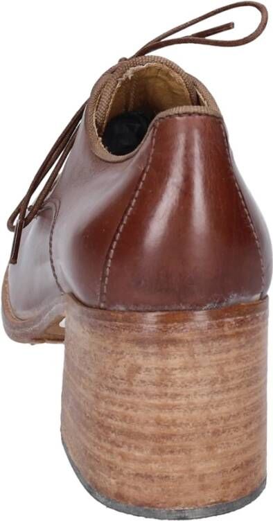 Moma Elegante Vintage Lederen Pumps Brown Dames