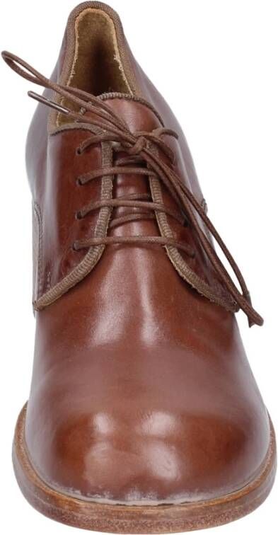 Moma Elegante Vintage Lederen Pumps Brown Dames