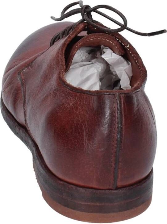 Moma Elegante Vintage Lederen Geslepen Schoenen Brown Dames
