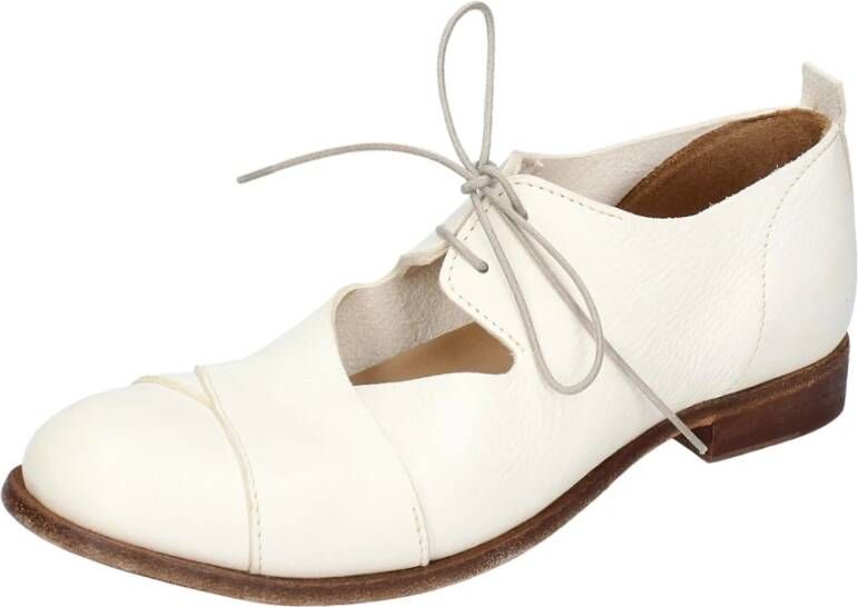 Moma Elegante Vintage Leren Schoenen voor Vrouwen White Dames