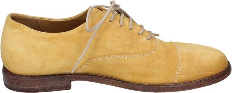 Moma Elegante Vintage Suède Schoenen voor Vrouwen Yellow Dames