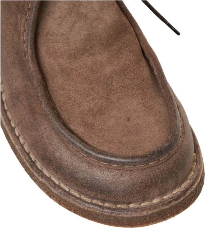 Moma Grijze Suède Veterschoenen