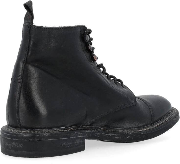Moma Heren Zwarte Leren Enkellaars Black Heren