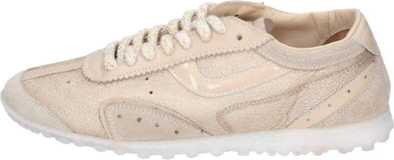 Moma Leren Sneakers Beige Dames