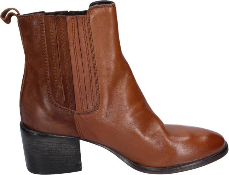 Moma Leren Chelsea Boots Brown Dames