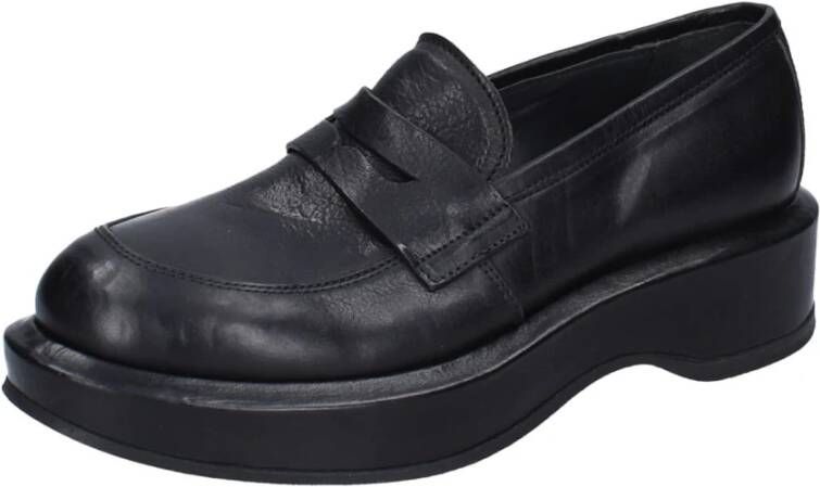 Moma Leren Loafers Black Dames