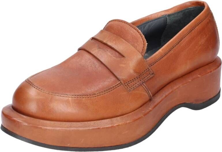 Moma Leren Loafers voor Vrouwen Brown Dames