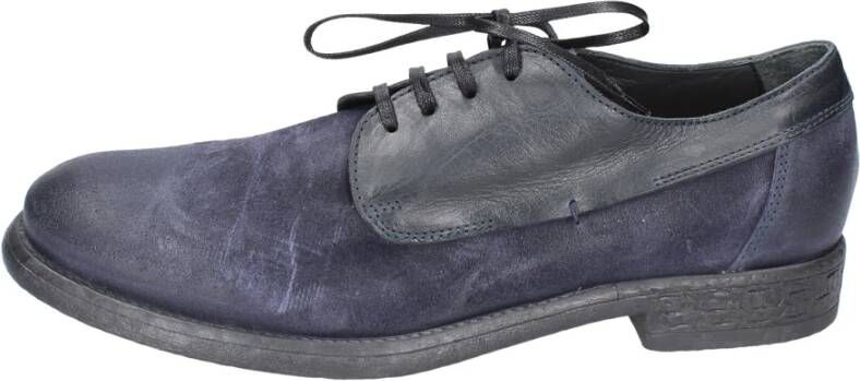 Moma Vintage Elegant Suède Herenschoenen Blue Heren