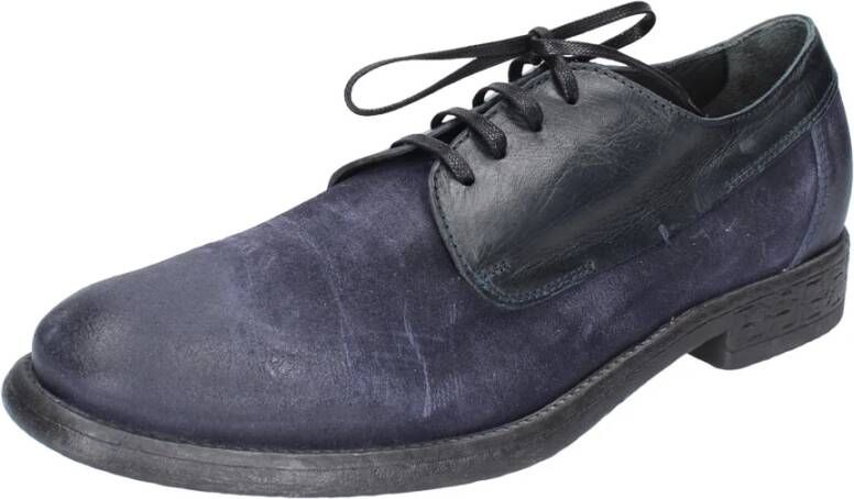 Moma Vintage Elegant Suède Herenschoenen Blue Heren