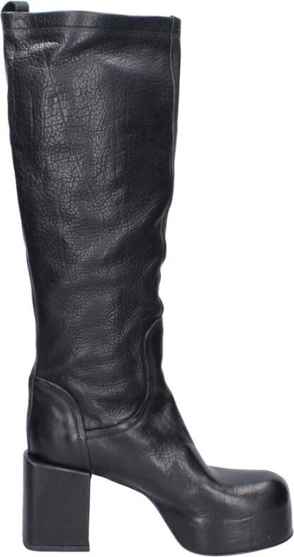 Moma Vintage Leren Dameslaarzen Black Dames