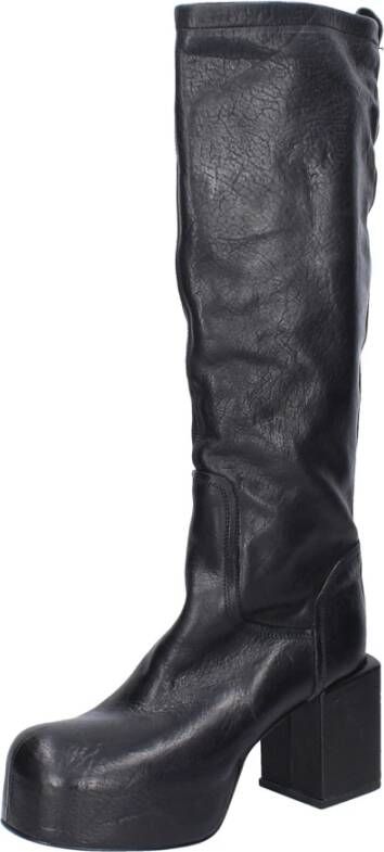 Moma Vintage Leren Dameslaarzen Black Dames