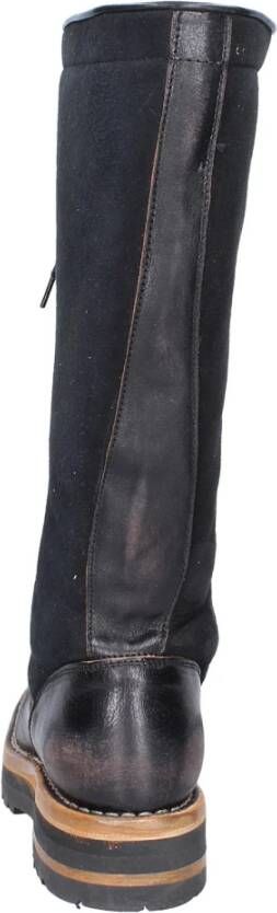 Moma Vintage Leren Dameslaarzen Black Dames