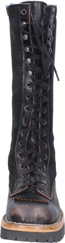 Moma Vintage Leren Dameslaarzen Black Dames