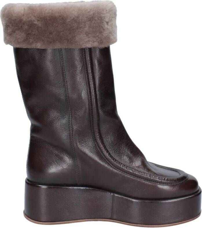 Moma Vintage Leren Dameslaarzen Brown Dames