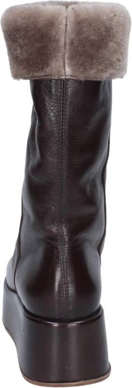 Moma Vintage Leren Dameslaarzen Brown Dames