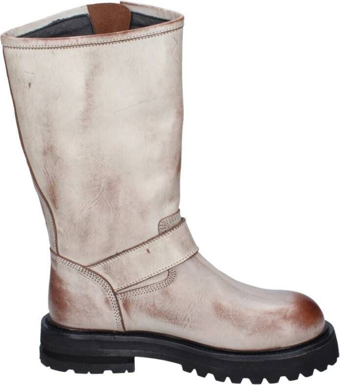 Moma Vintage Leren Dameslaarzen Brown Dames