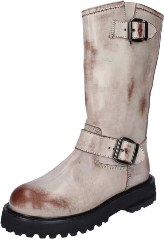 Moma Vintage Leren Dameslaarzen Brown Dames