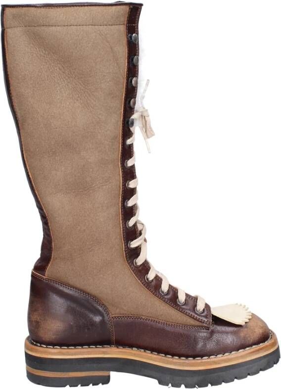 Moma Vintage Leder Schnürstiefel Brown Dames