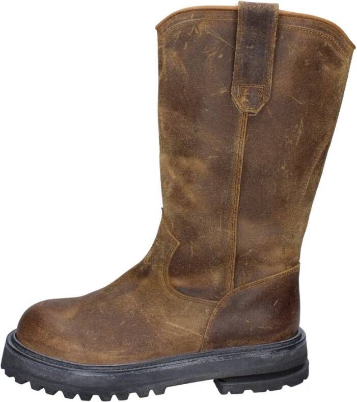 Moma Vintage Leren Dameslaarzen Brown Dames
