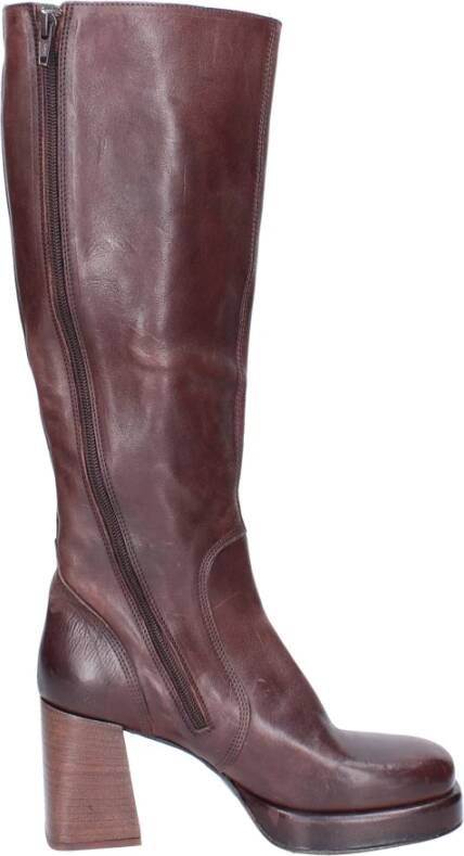 Moma Vintage Leren Dameslaarzen Brown Dames