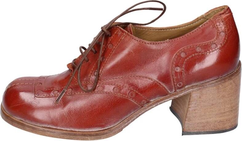 Moma Vintage Leren Elegante Schoenen voor Vrouwen Brown Dames