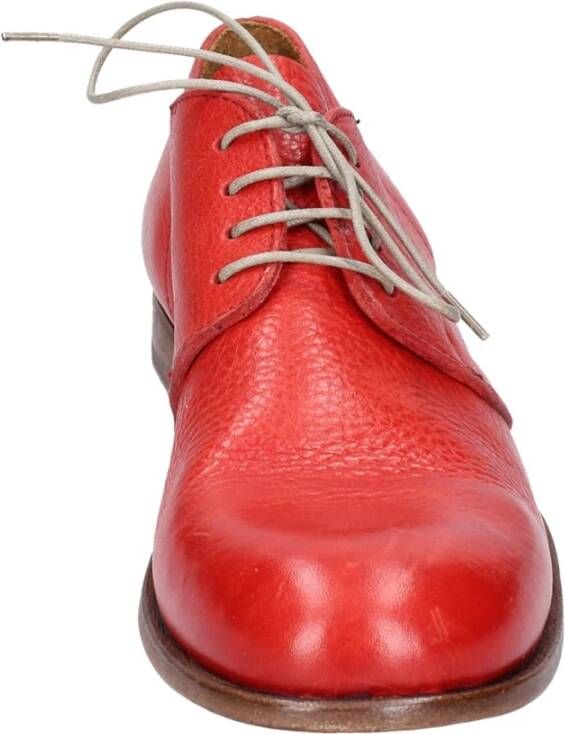 Moma Vintage Leren Elegante Schoenen voor Vrouwen Red Dames
