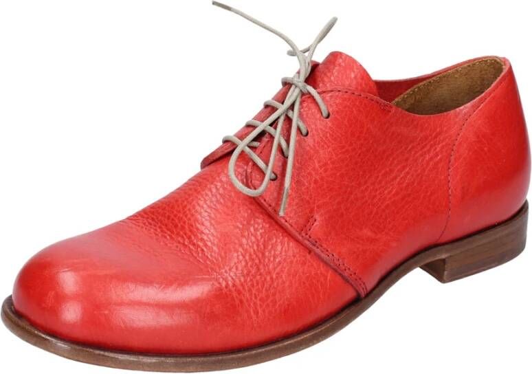 Moma Vintage Leren Elegante Schoenen voor Vrouwen Red Dames