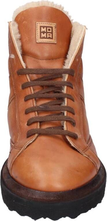Moma Vintage Leren Enkellaarzen voor Mannen Brown Heren
