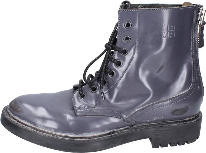 Moma Vintage Leren Enkellaarzen voor Mannen Gray Heren