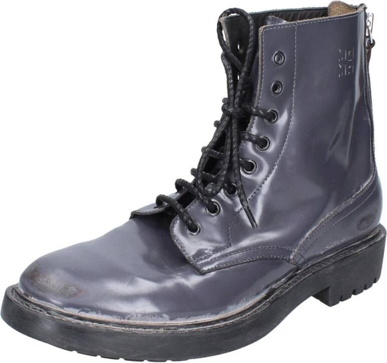 Moma Vintage Leren Enkellaarzen voor Mannen Gray Heren