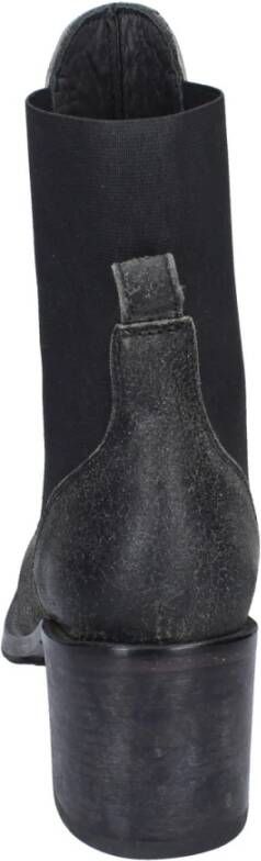 Moma Vintage leren enkellaarsjes Black Dames