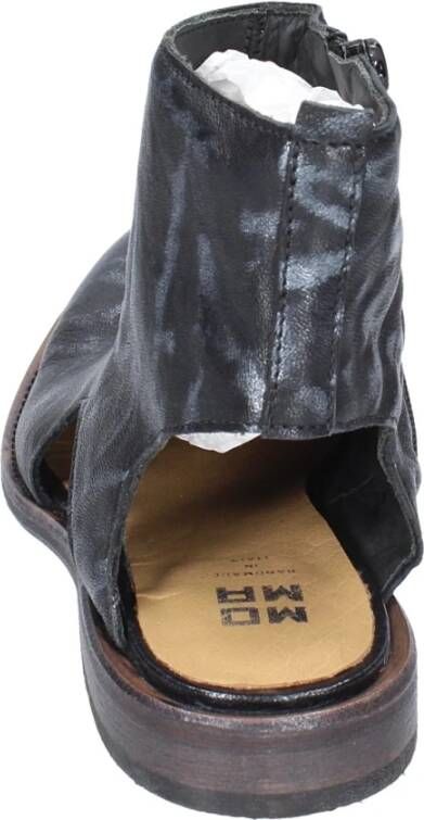 Moma Vintage leren enkellaarsjes Black Dames